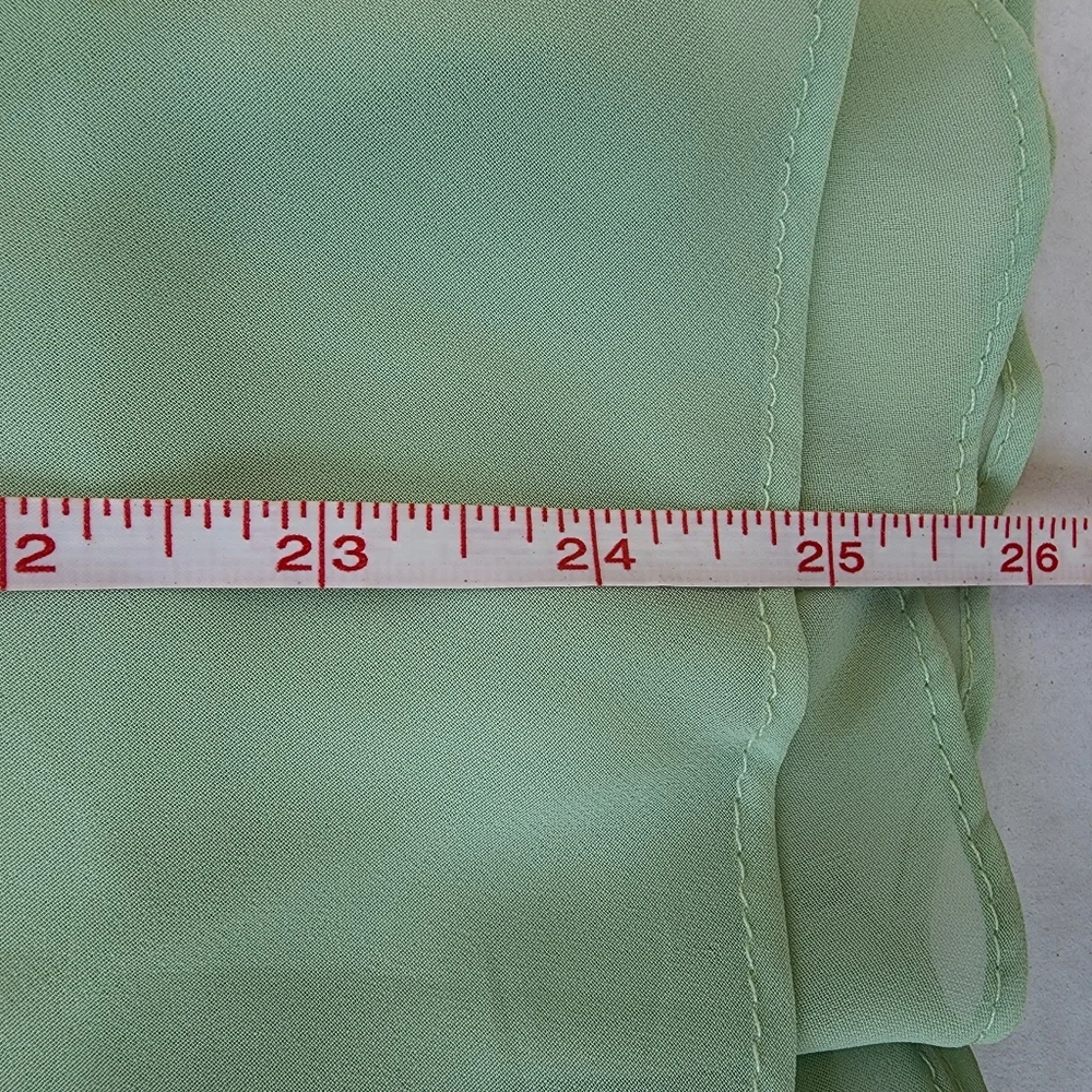 Top/skirt Mint Green 2 Piece Pleated Ruffle Chiffon Jewel Pin Top & Midi Skirt - Picture 8 of 15